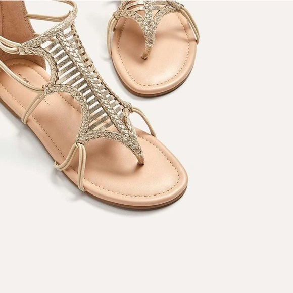 NWT Addition-Elle 9WW gold metallic gladiator sandals - Picture 2 of 12